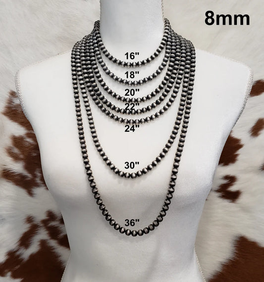 8mm Sterling Silver Pearls